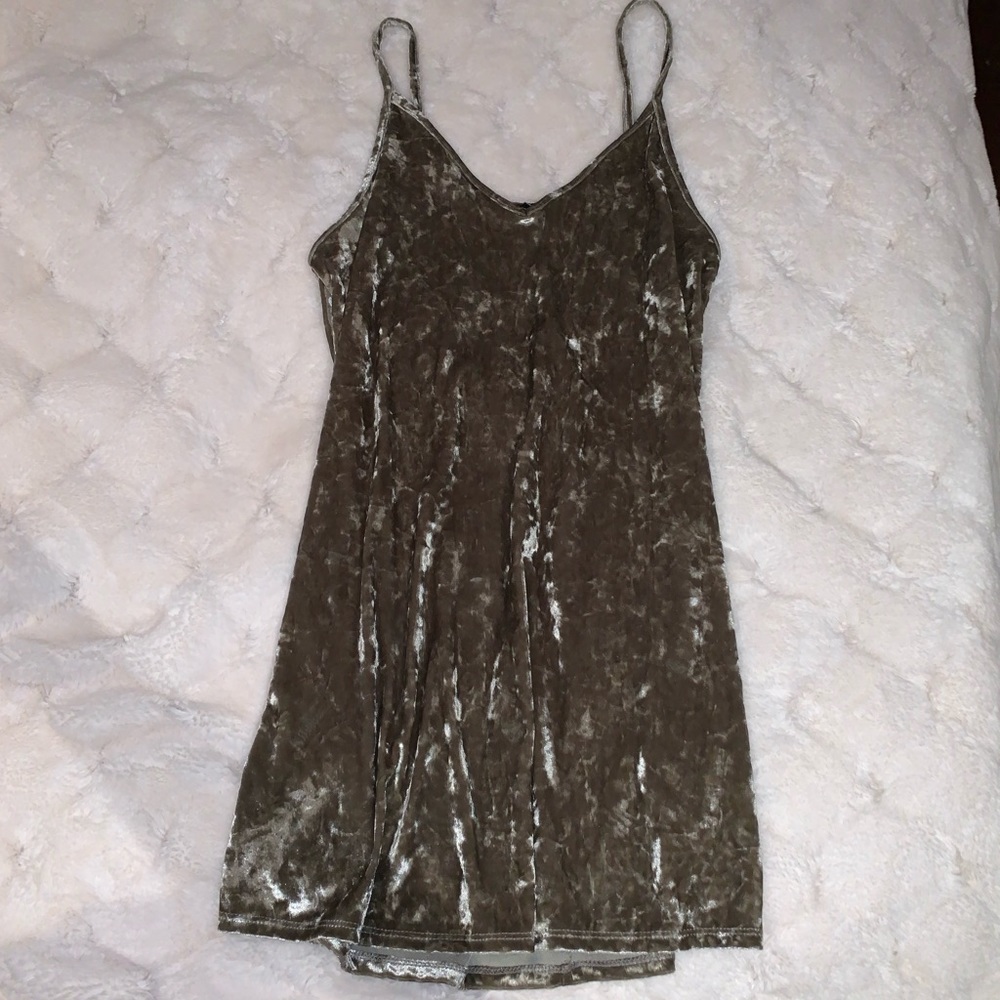 F21 crushed velvet cami dress
